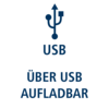 WENKO BAD USB-Ladefunktion Icon Ein blau-weißes Icon für die USB-Ladefunktion der LED Duschstange