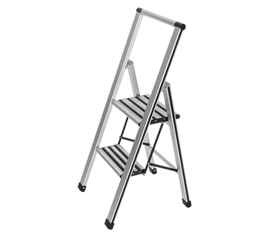 Eine Leiter aus Aluminium mit zwei Stufen