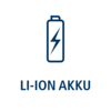 WENKO BAD LI-ON Akku Icon Ein blau-weißes Icon für den LI-ON Akku der LED Duschstange