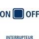 WENKO BAD On-Off Schalter Icon Ein blau-weißes Icon für den On-Off Schalter der LED Duschstange