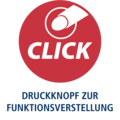 Icon in rot und weiß für die Druckknopf-Funktion